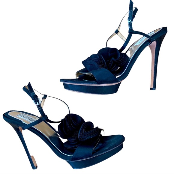 Badgley Mischka Shoes - Black satin Badgley Mishka platform stiletto